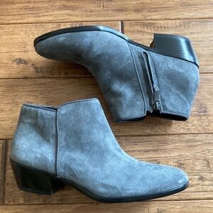 Sam Edelman Petty Ankle Boot Bootie Gray Suede Size 6.5 New NWOB